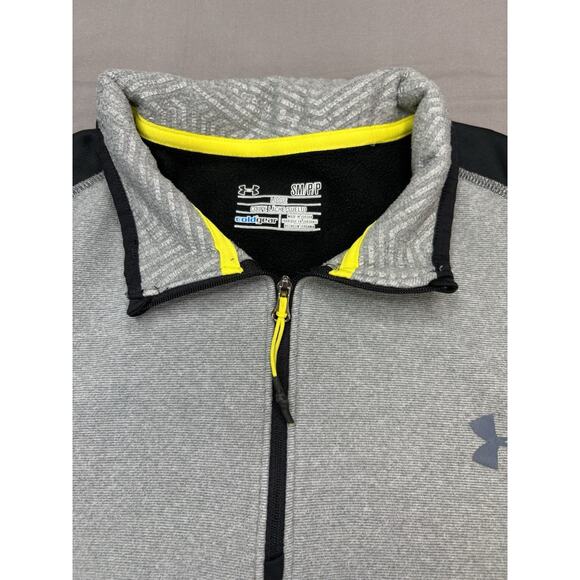 Under Armour ColdGear Men’s SM Loose Fit Fleece 1/4 Zip Pullover Gray Black - Picture 3 of 10